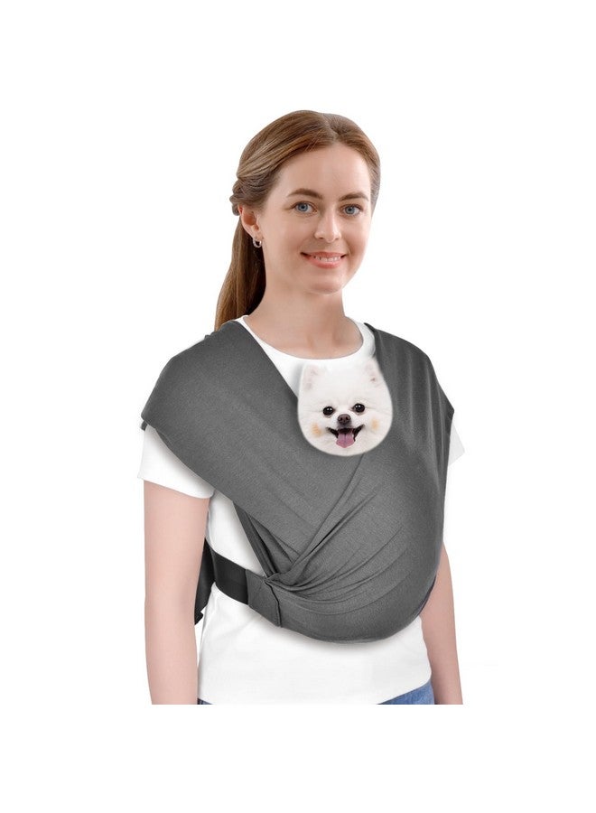 CUBY Swaddle Dog Sling Carrier for Small Dogs, Front Pet Sling Carrier Chest,Hands Free Adjustable Cat Sling Carrier Soft Cotton Reducing Pain Puppy Sling Carrier for Small Pet Up to 11lb (Dark Gray)