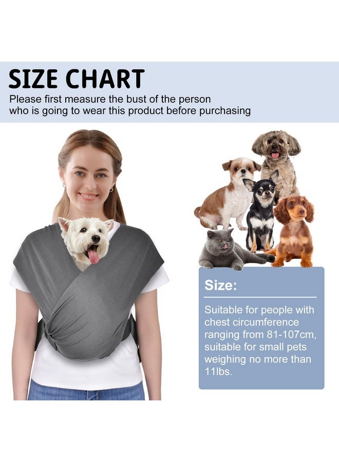 CUBY Swaddle Dog Sling Carrier for Small Dogs, Front Pet Sling Carrier Chest,Hands Free Adjustable Cat Sling Carrier Soft Cotton Reducing Pain Puppy Sling Carrier for Small Pet Up to 11lb (Dark Gray) - Image 3