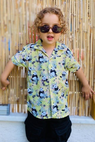 Boy's Shirt Fun Panda Patterned 1.5-5 Years, Pistachio Green - pzsku/Z1DF845FE87E76D4DEC0FZ/45/_/1734358571/6703ab1f-2cba-417f-bf0d-379542771243