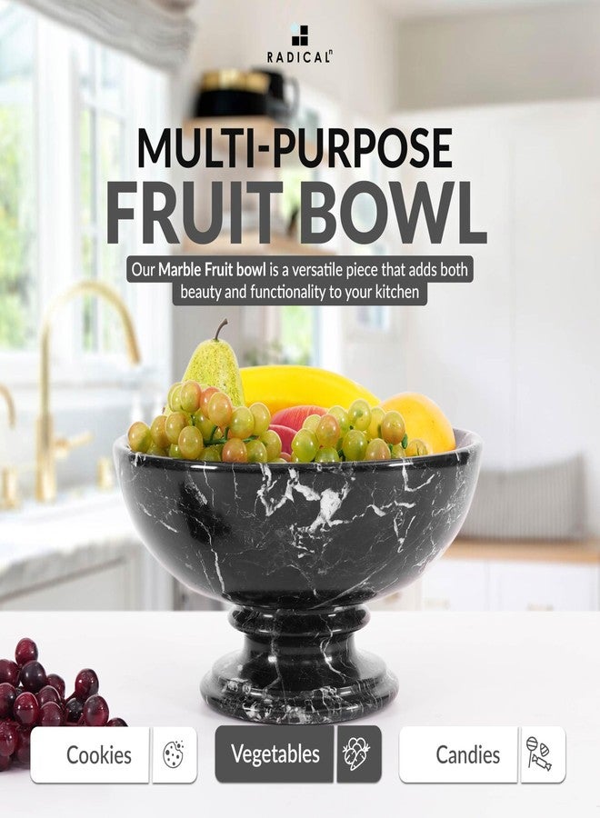 Radicaln Marble Fruit Dish Black 10" Inch Handmade Fruit Basket For Kitchen Counter, Decorative Bowls For Home Decor, Entryway Table Modern Candy Bowl - Image 4