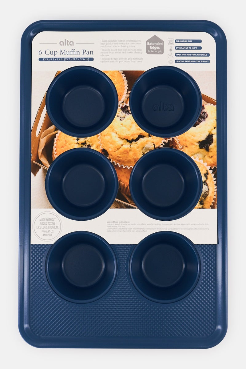 Alta 6-Cup Muffin Pan, Teal Blue - Image 3