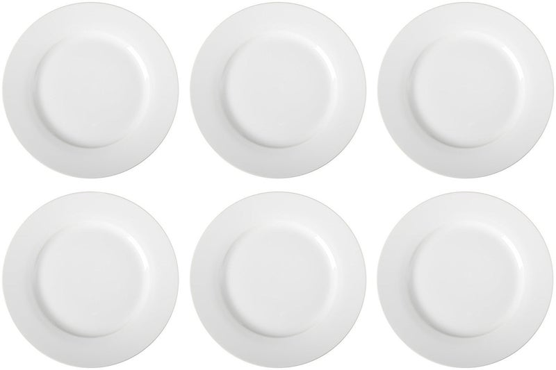 Home-Cart Homecart Dinnerware Serving Melamine Dinner Plates Tableware Serving Iconic Plate Set 6 Pcs, White - Image 1