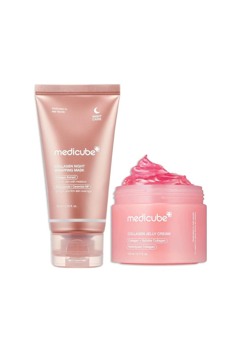 Medicube 2-Piece Medicube Korean Collagen Night Wrapping Mask 75 ml & Collagen Jelly Cream 110 ml - Image 2