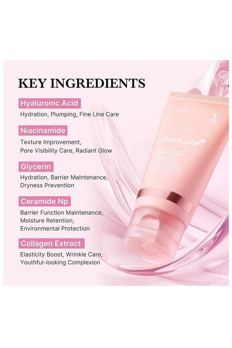 Medicube 2-Piece Medicube Korean Collagen Night Wrapping Mask 75 ml & Collagen Jelly Cream 110 ml - Image 4