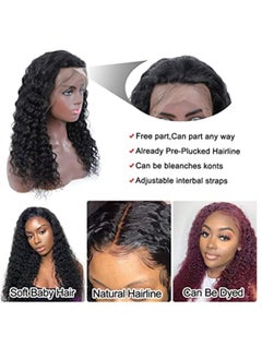 Y&D Black Wig Hair, for Women 150% Density 13x4 Natural Looking Deep Wave Lace Front Wigs Human Hair Pre Plucked  - Image 4