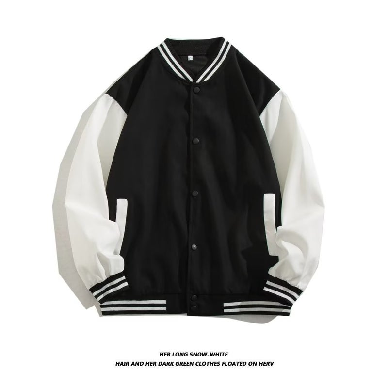 Trendy Brand Stitching Contrasting Color Baseball Uniform Jackets For Men And Women Korean Style Trendyy Loose And Versatile Casual Sports Jackets - Image 1