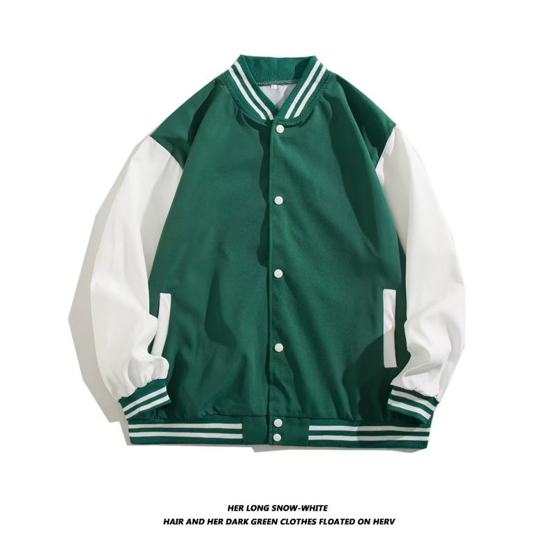 Trendy Brand Stitching Contrasting Color Baseball Uniform Jackets For Men And Women Korean Style Trendyy Loose And Versatile Casual Sports Jackets - Image 3