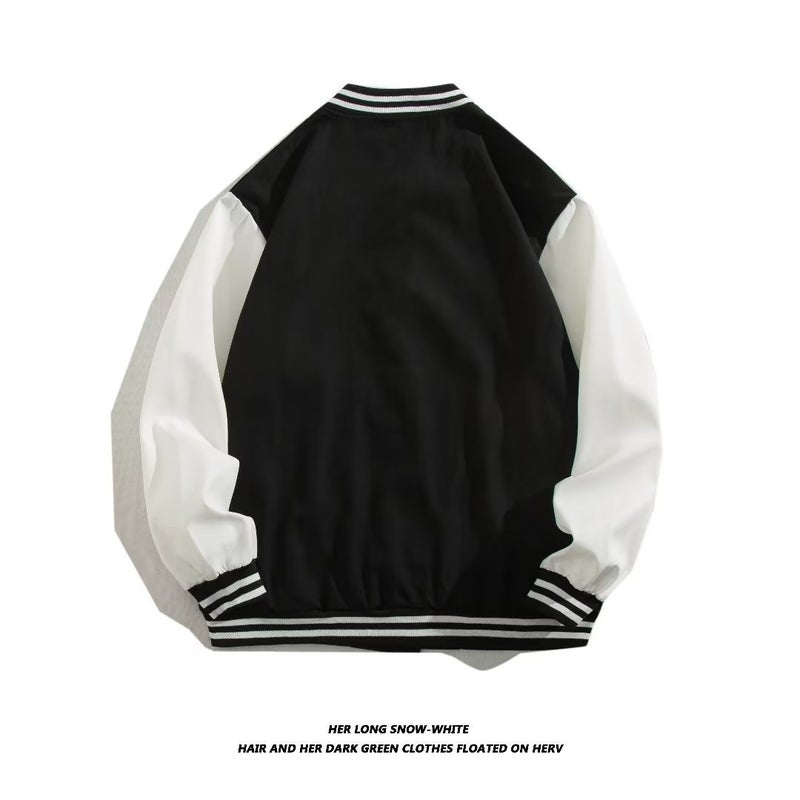 Trendy Brand Stitching Contrasting Color Baseball Uniform Jackets For Men And Women Korean Style Trendyy Loose And Versatile Casual Sports Jackets - Image 5