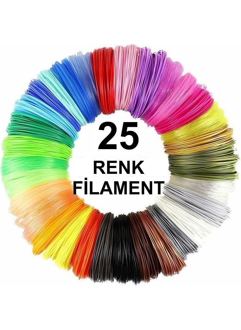 Robobloq 25 Colors 25 Meters (25 x 1 Meter) Pla Filament For 3D Pen Printer  - Image 1
