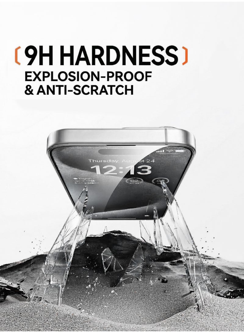 Magic iPhone 16 / iPhone 15 Screen Protector (1 Pack), 9H Tempered Glass, Ultra HD Clear, Scratch Resistant, Anti-Fingerprint, Easy Installation, Compatible with Phone Covers - Image 5