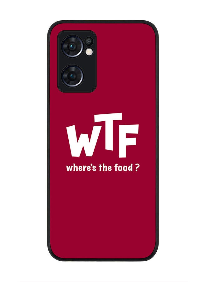 Stylizedd Rugged Black edge case for Oppo Reno7 5G  Slim fit Soft Case Flexible Rubber Edges Anti Drop TPU Gel Thin Cover - Where's the food? - Image 1