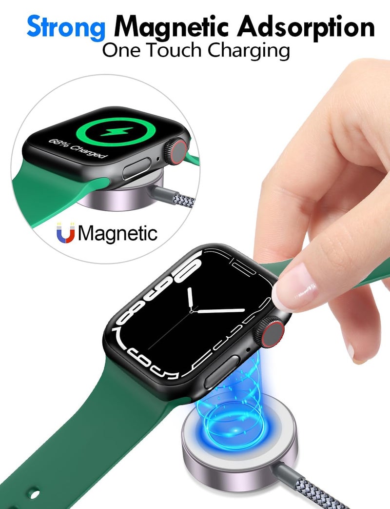 YOOJ ® 3-in-2 Fast Charging Cable, 4FT Multi Charging Cable with for iPhone 16/Apple Watch/Lightning, Travel Essential for iPhone 16-11, iWatch Ultra/SE/10-2, Galaxy S25-21, Airpods, iPad - Image 5