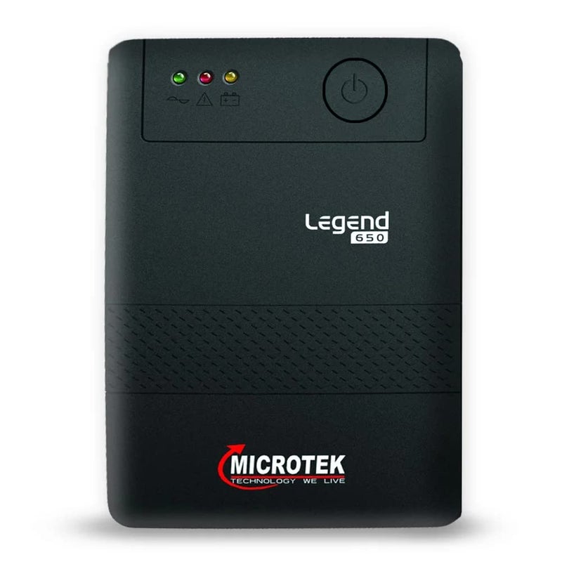 Microtek ليجند 650 نظام UPS تفاعلي خطي 650VA/360W، نظام UPS قائم على المعالج الدقيق، مثالي كنسخة احتياطية للطاقة وحماية لجهاز الكمبيوتر المكتبي ومكتب المنزل مع ضمان 2 سنوات على الإلكترونيات وسنة واحدة على البطارية - Image 2