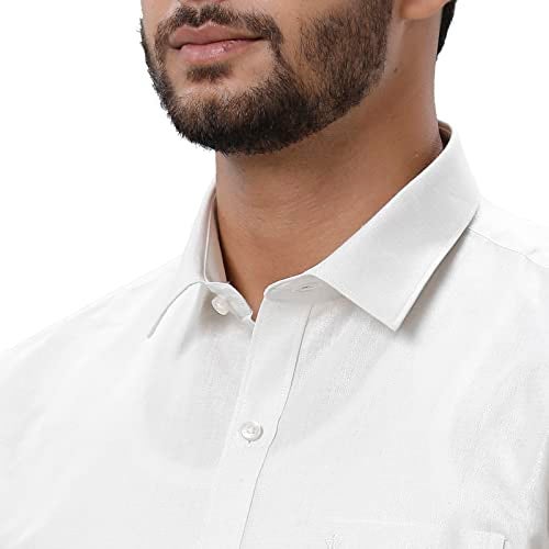 RAMRAJ COTTON طقم قميص ودهوتي فضي من رامراج للرجال|مثالي للمناسبات الاحتفالية والزفاف - Image 4