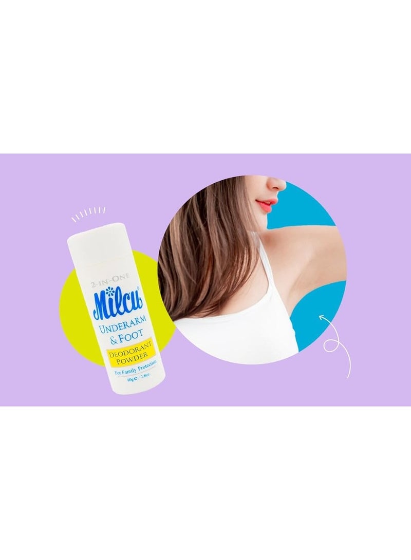 Milcu Underarm & Foot Deodorant Powder 80g – Long-Lasting Odor Protection - Image 4