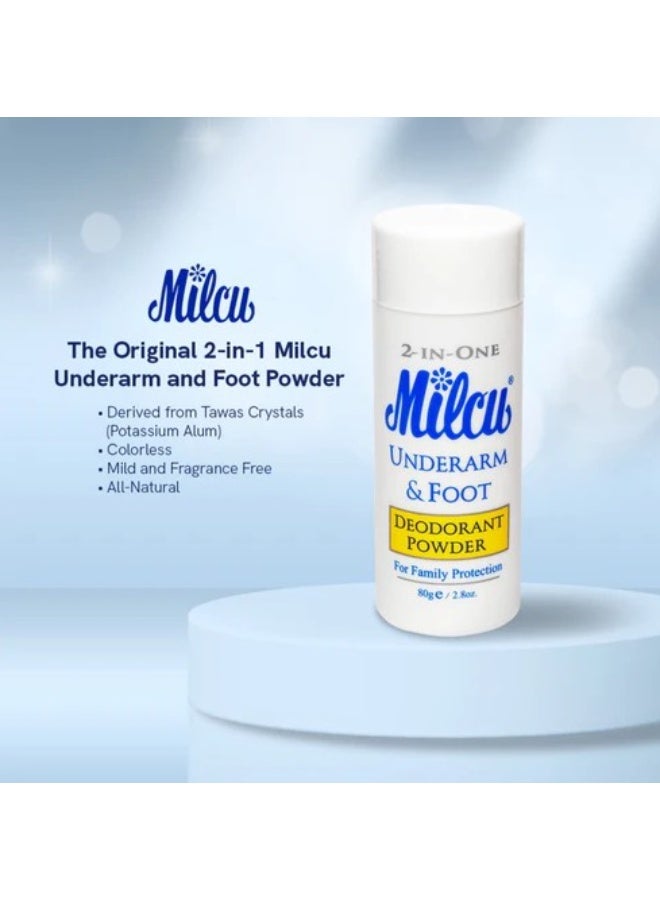 Milcu Underarm & Foot Deodorant Powder 80g – Long-Lasting Odor Protection - Image 3