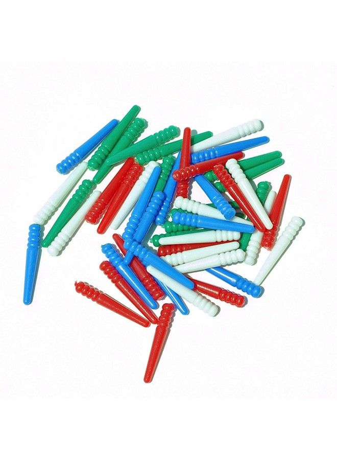 WE Games 48 دبابيس كريبيج بلاستيكية قياسية بتصميم مدبب بأربعة ألوان: أحمر، أزرق، أخضر وأبيض - Image 1