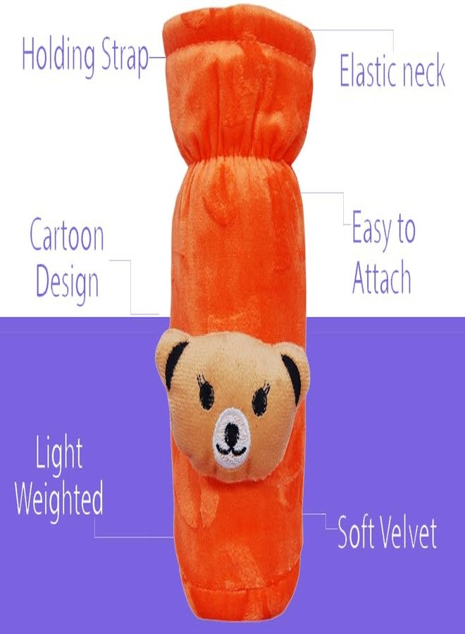 Alya The Cheeky Kidzz Baby Pack of 2 Feeding Bottles Cover with Holding Strap Suitable for 150ml 220ml 240ml 250ml Glass Steel Slim Neck Feeders (Pink,Orange) (Design 514) - Image 3