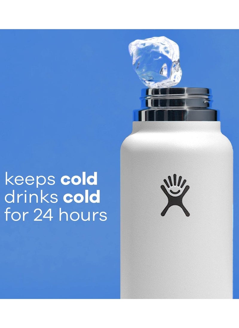 Hydro Flask 32oz Vacuum Insulated Water Bottle with Straw Lid, Keeps Drinks Cold or Hot for Workouts, Travel and Everyday Use, White  - Image 4