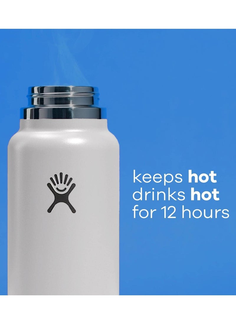 Hydro Flask 32oz Vacuum Insulated Water Bottle with Straw Lid, Keeps Drinks Cold or Hot for Workouts, Travel and Everyday Use, White  - Image 5