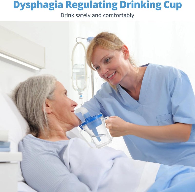Dysphagia Regulating Drinking Cup, 5cc-15cc Flow Control, Spill-Proof Spout, Dual Handles, Portable Slow Cup for Users - Image 2