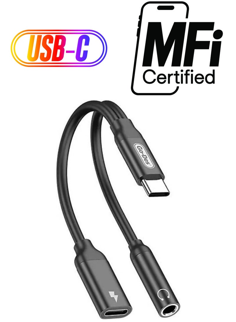 GO-DES "Go-Des GD-UC317 Type-C to 3.5mm Aux Headphone and Charge Converter Audio Adapter" - Image 1