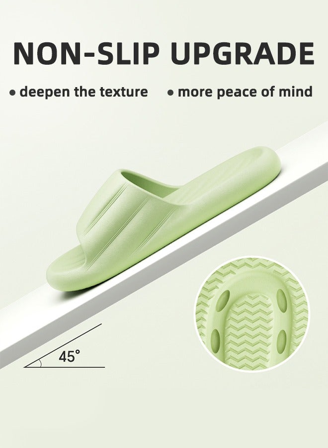 Slippers Non-slip Bath Shoes Home Slippers Men And Women's Home Bathroom Bath Non-Slip Wear-Resistant Breathable Slippers Green（38-39）  - Image 2