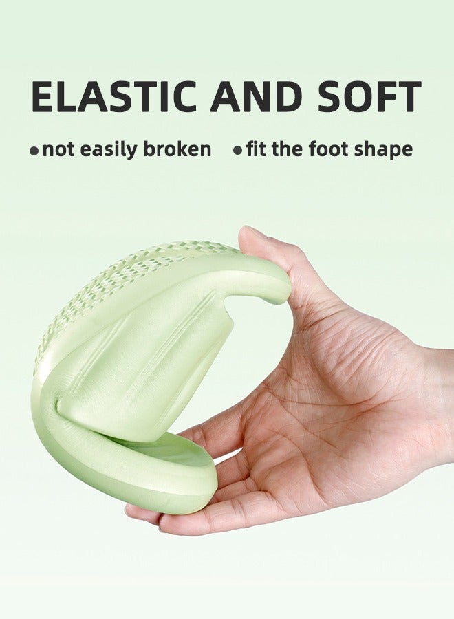 Slippers Non-slip Bath Shoes Home Slippers Men And Women's Home Bathroom Bath Non-Slip Wear-Resistant Breathable Slippers Green（38-39）  - Image 3
