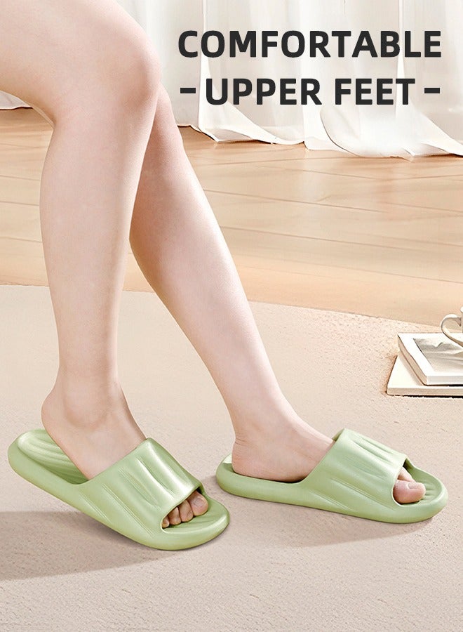 Slippers Non-slip Bath Shoes Home Slippers Men And Women's Home Bathroom Bath Non-Slip Wear-Resistant Breathable Slippers Green（38-39）  - Image 4