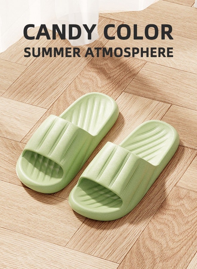 Slippers Non-slip Bath Shoes Home Slippers Men And Women's Home Bathroom Bath Non-Slip Wear-Resistant Breathable Slippers Green（38-39）  - Image 5