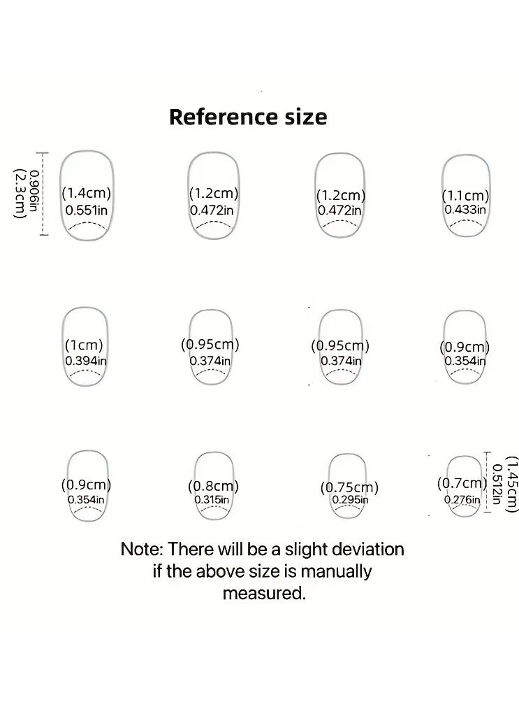 ORiTi أظافر صناعية ملونة على شكل دوار الشمس Y2k، أظافر قصيرة متموجة، أظافر مزيفة للنساء - Image 4