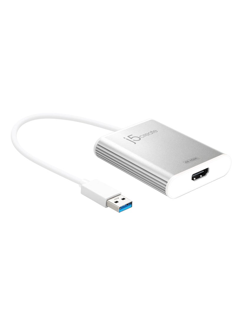 j5create j5create USB 3.0 to 4K HDMI Display Adapter USB 3.0 Male Type-A Connector | HDMI Female Connector | 4K UHD | Resolution Up to 3840 x 2160 @ 30 Hz | Aluminum Housing (JUA354)  - Image 1