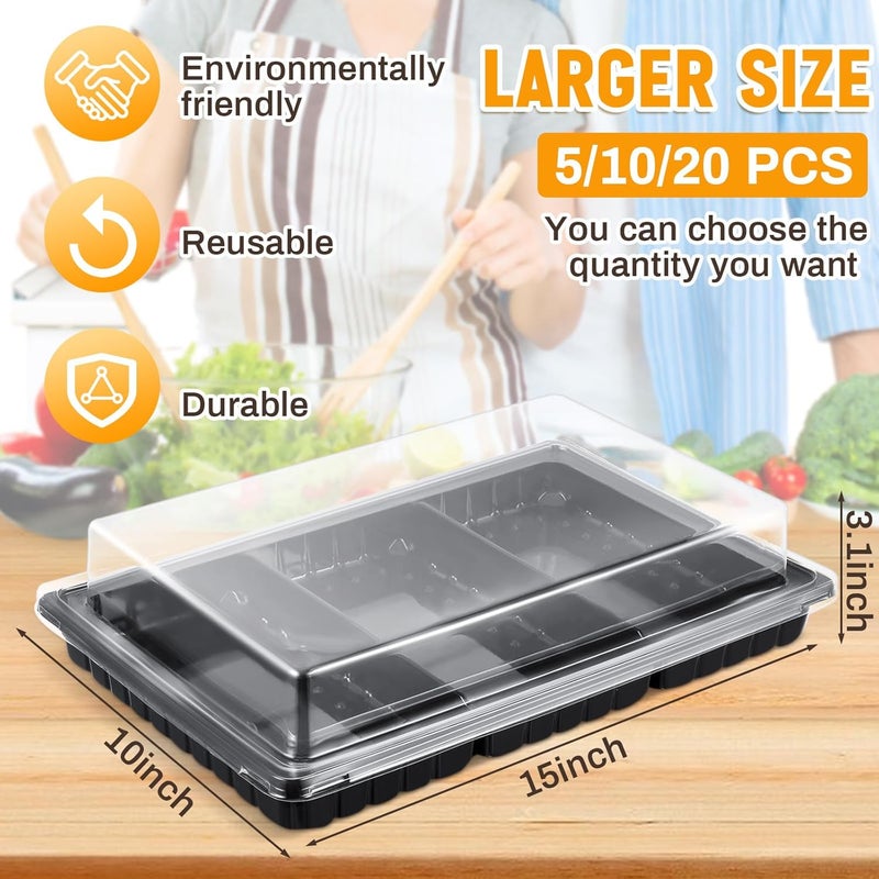 Shellwei 5 Pack Christmas Charcuterie Board with Lid 3 Section Divided Cookie Trays Large 15 x 10 Inch Disposable Travel Catering Serving Trays Platter for Christmas (Black) - Image 2