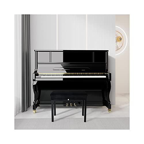 SINOSSO Soft Velvet Piano Bench Cover, (20"- 26.5") L x (11.8"- 15.7") W Rectangle Stretch Washable Stool Upholstered Protector Slipcover, (S, Black) - Image 2