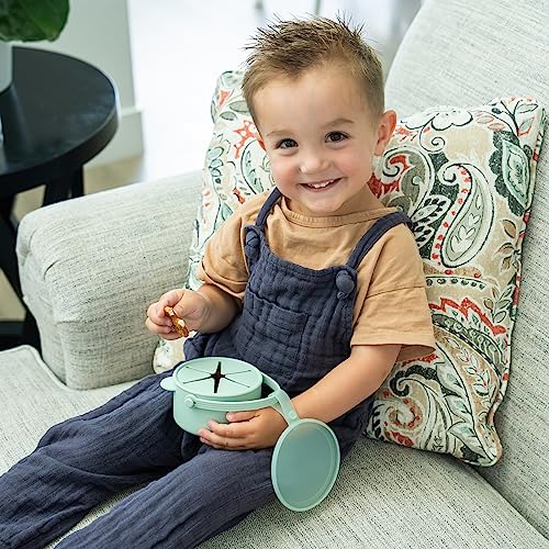 vaanshie Silicone No Spill Snack Cups for Toddlers – Portable Baby Snack Cup Containers with Dustproof Lid – Dishwasher-Friendly Toddler Spill Proof Cups Without BPA, Lead, or Phthalates – Blue and Pink - Image 5