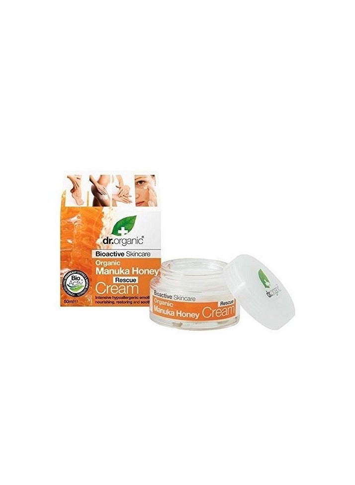 dr.organic 1 X 50ml Dr Organic Manuka Honey Rescue Cream Bioactive Intensive Care Emollient