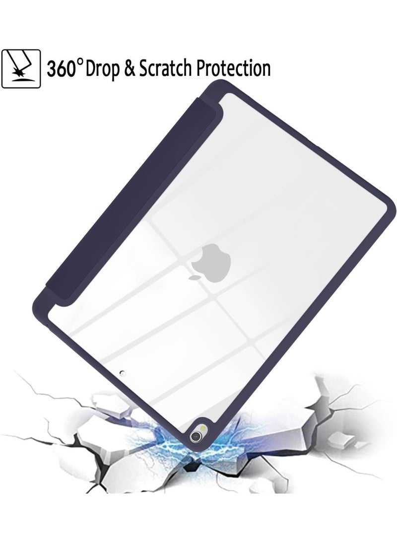 Case Compatible with iPad Air 10.5" (3rd Gen) 2019/iPad Pro 10.5" 2017 iPad 10.2 with Pencil Holder - Transparent Shockproof Auto-Sleep/WakeBack Case, (Blue) - Image 5