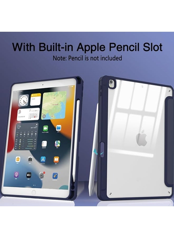 Case Compatible with iPad Air 10.5" (3rd Gen) 2019/iPad Pro 10.5" 2017 iPad 10.2 with Pencil Holder - Transparent Shockproof Auto-Sleep/WakeBack Case, (Blue) - Image 3