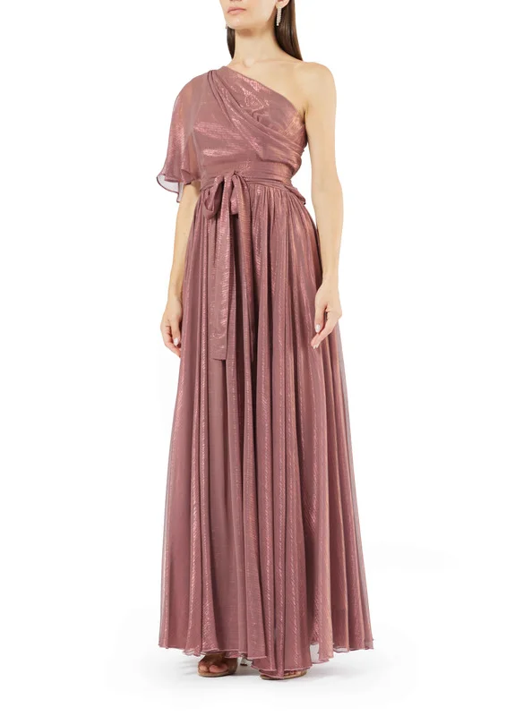 Amri Shining Chiffon Off Shoulder With Gathered Flowy Bottom