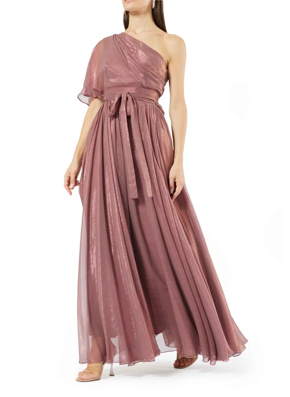 امري Shining Chiffon Off Shoulder With Gathered Flowy Bottom