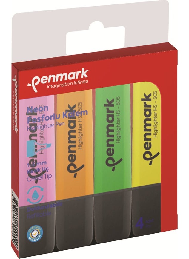 PENMARK Highlighter Pen 4 Mixed Color Neon  - Image 1