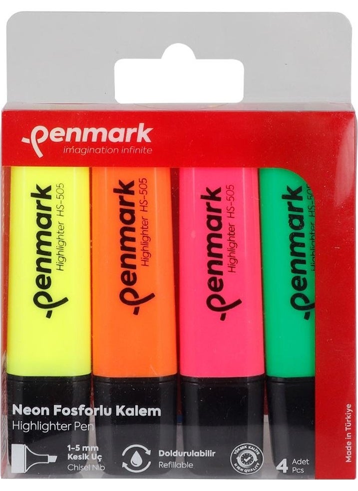 PENMARK Highlighter Pen 4 Mixed Color Neon  - Image 2