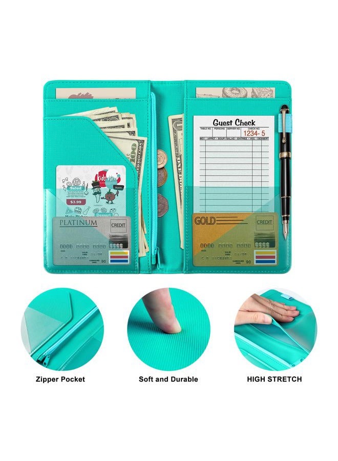 EcoVision Server Books for Waitress,Leather Waiter Book with Zipper Pocket, Server Booklet Restaurant Waitstaff Organizer, Serving Book Guest Check Book Holder Money Pocket Fits Server Apron - Image 4