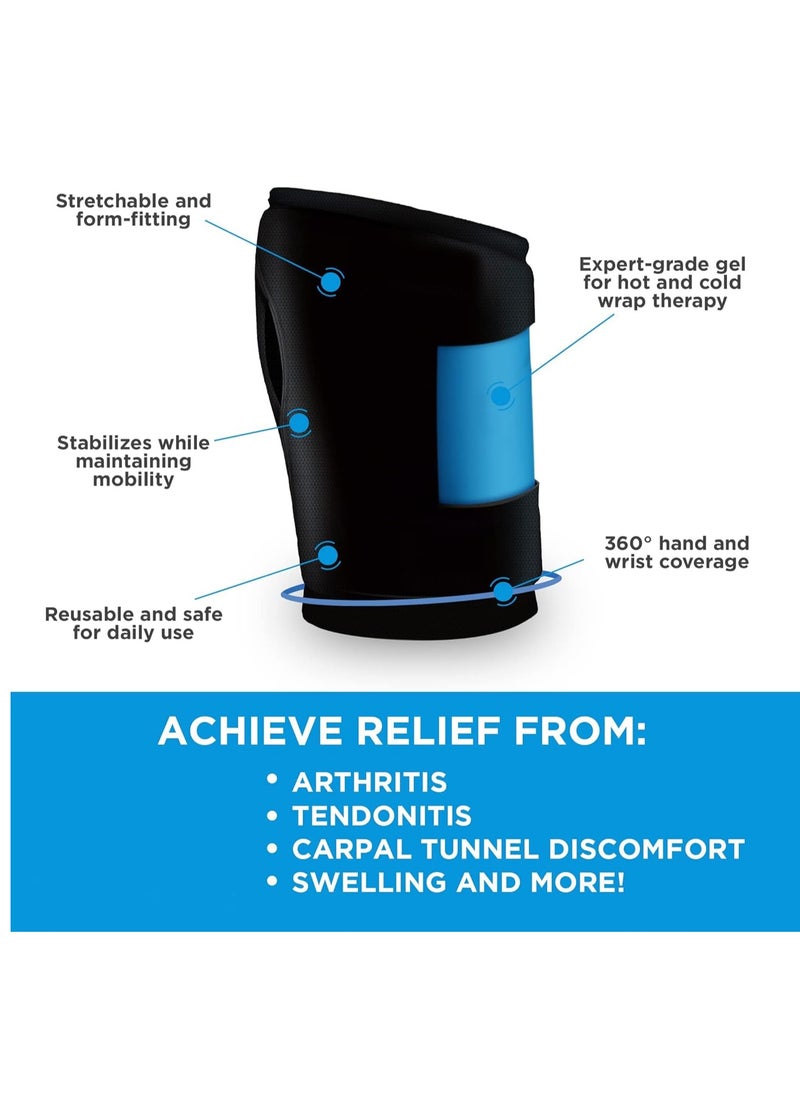 SYOSI - Wrist Ice Pack - Soft Gel Wrap for Either Hot & Cold Hand Therapy Relief Arthritis, Tendonitis, Carpal Tunnel Pain, Injuries Swelling Fits Most Men L - Image 1