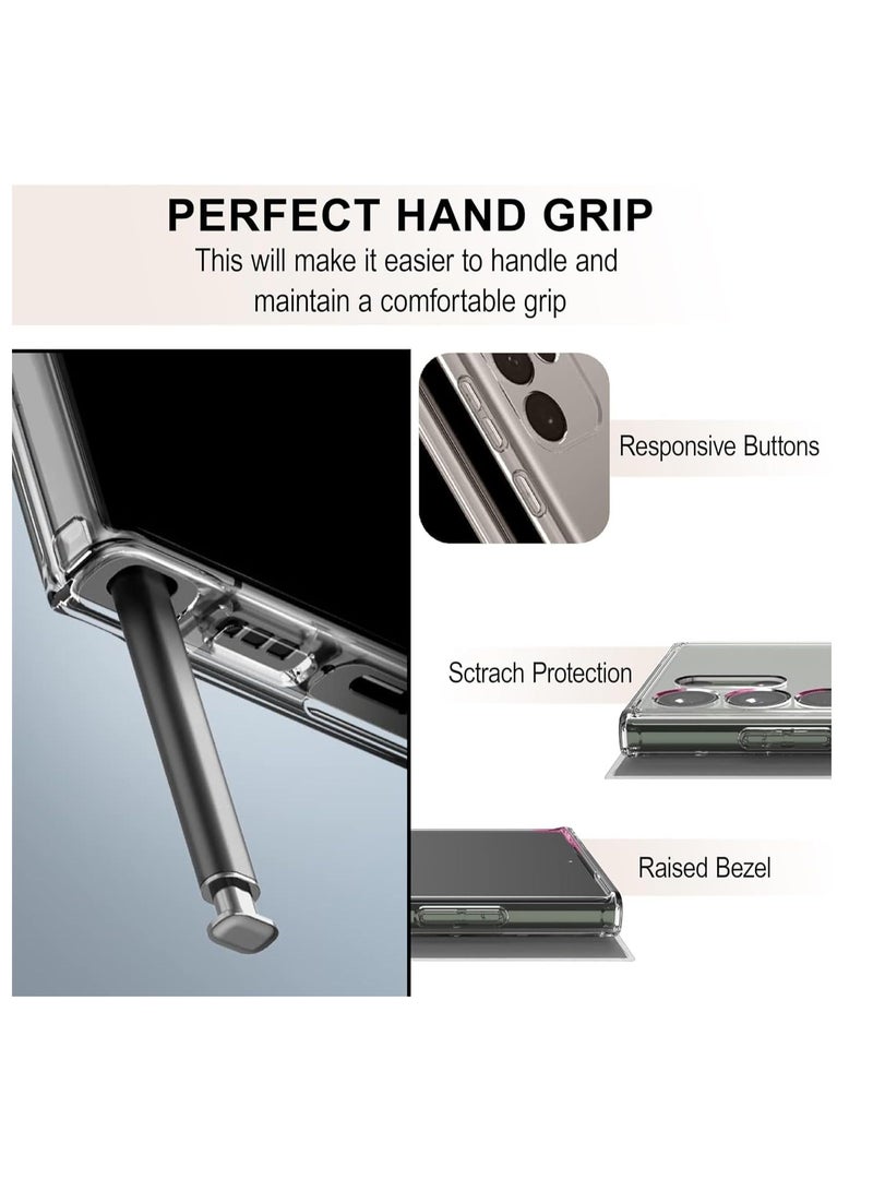 MIGOFAST Back Cover Soft Case for Samsung Galaxy S25 Ultra 5G Best Camera Protection Inbuilt Dust Plugs Anti Slip Grip Ultra Clear Slim Back Cover for Samsung S25 Ultra 5G Silicone Transparent - Image 4