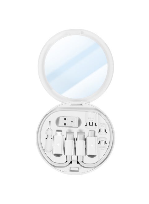 USB C to Lightning Adapter Kit,Multi Charging Cable Case Convertor USB C to Type C/iOS Device/Micro Adapter Travel Data Cable Set Contains Card Storage， Phone Holder, Tray Eject Pin