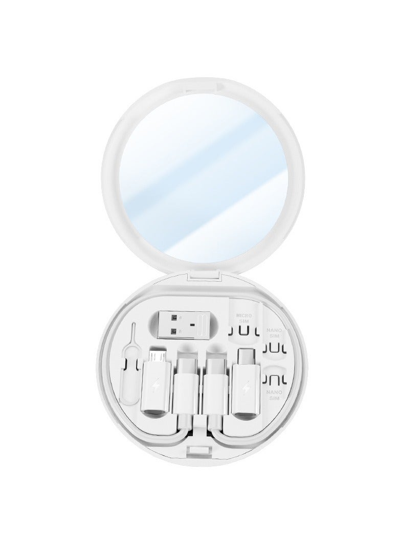 USB C to Lightning Adapter Kit,Multi Charging Cable Case Convertor USB C to Type C/iOS Device/Micro Adapter Travel Data Cable Set Contains Card Storage， Phone Holder, Tray Eject Pin