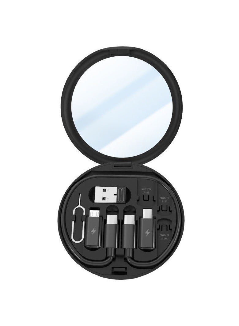USB C to Lightning Adapter Kit,Multi Charging Cable Case Convertor USB C to Type C/iOS Device/Micro Adapter Travel Data Cable Set Contains Card Storage， Phone Holder, Tray Eject Pin