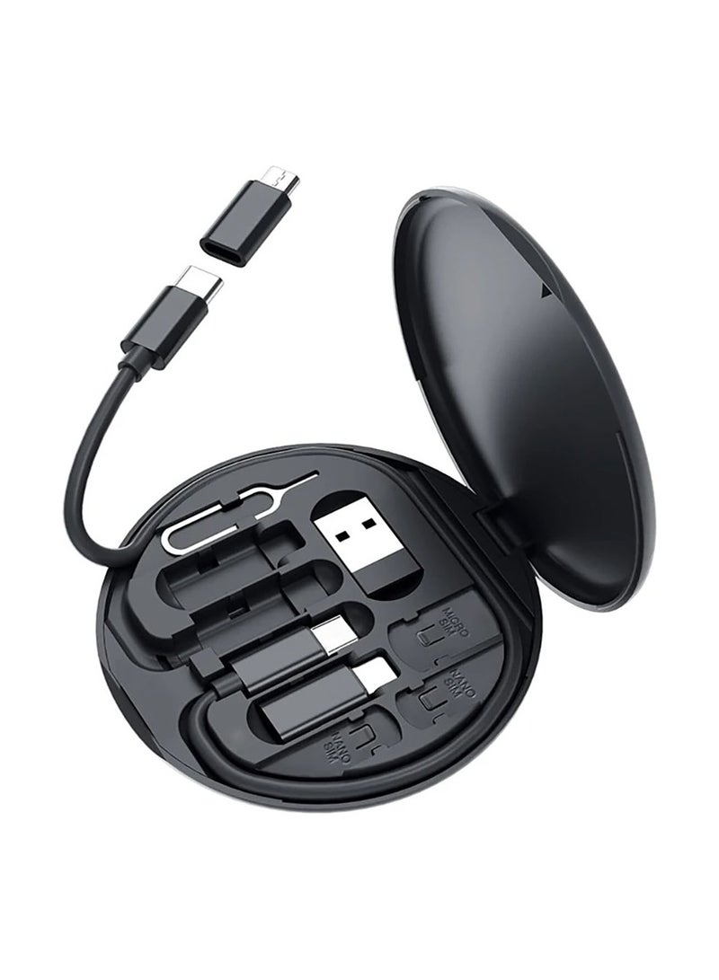 USB C to Lightning Adapter Kit,Multi Charging Cable Case Convertor USB C to Type C/iOS Device/Micro Adapter Travel Data Cable Set Contains Card Storage， Phone Holder, Tray Eject Pin
