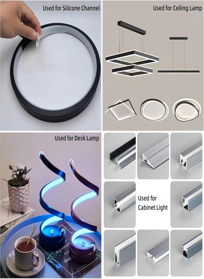 غطاء سيليكون LED بطول 5 أمتار من KSDLMPA، موزع سيليكون ذو هيكل من الألومنيوم لشرائط الإضاءة، إضاءة السقف، غطاء خزانة قابل للاستبدال (16 مم) - Image 4